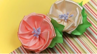 Цветок из ленты. Мастер-класс / Ribbon Flower Tutorial / ✿ NataliDoma