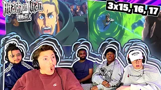 THIS SHOW IS AMAZING!🔥 Non-Anime Fans React to Attack On Titan for the FIRST TIME | EP 3x15, 16, 17