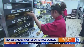 New California $20 minimum wage for fast food workers begins