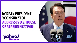 South Korean President Yoon Suk Yeol addresses U.S. House of Representatives