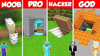 SECRET TRAP BASE HOUSE BUILD CHALLENGE - Minecraft Battle: NOOB vs PRO vs HACKER vs GOD / Animation