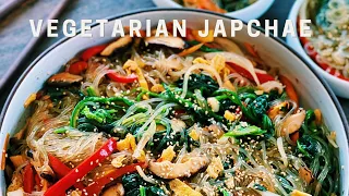 Vegetarian Japchae - Korean Glass Noodle Stir-fry