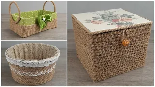 Made Gorgeous DIY Baskets from ordinary jute cord