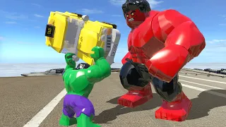 GIANT RED HULK vs. Green Hulk: EPIC TRANSFORMATION & BATTLE!