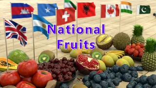 National Fruits of Countries | Flags and countries name with National fruits