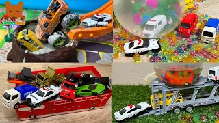 Police Car Fells into Muddy Water, Car Carrier Saves Cars in Water Beads, and more stories 【Kuma's 】