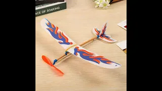 DIY Rubber-band powered airplane assembly instructions