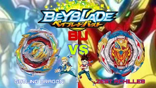 ZEST ACHILLES 🆚 GATLING DRAGON | Drum vs Aiga (Last Rematch) Beyblade Burst BU Battle!