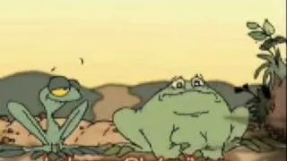 Very funny two frogs fly eating competition cartoon
