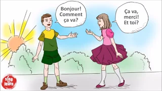 Bonjour, comment ça va? French greetings song for chidren