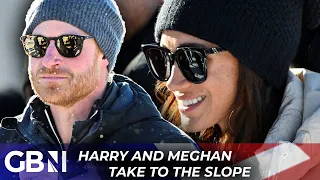 Prince Harry and Meghan Markle break cover after controversial Sussex rebrand as they hit the slopes