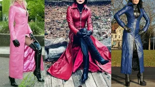 Beautiful leather long power dresses / lrather fashion / leather designing