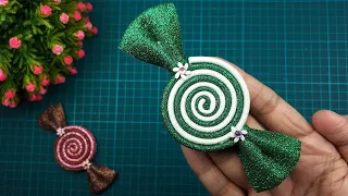 Glitter Foam Sheet Crafts Idea | DIY Glitter Foam Candy Making Easy🍭