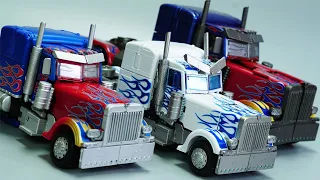 TRANSFORMERS STOP MOTION - Optimus Prime vs Decepticon Robot Truck Transform in real life at Home!