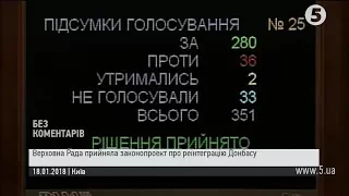 Рада проголосувала за закон щодо реінтеграції ОРДЛО