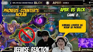 VEEWISE REACTION SA PHOVEUS COUNTER SA NOLAN | BLACKLIST VS APBREN GAME 2 | MPL GRAND FINALS