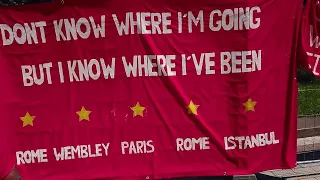 Liverpool Flags at the fan park in Kyiv Kiev!