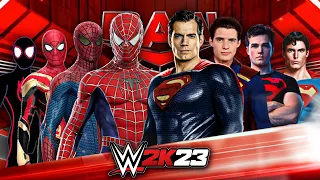 Team Spiderman vs Team Superman | 8-Man Tag Team Match - WWE 2K23