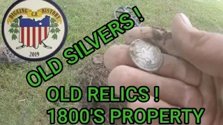 Silvers and relics at some 1800's properties.  Metal detecting Ohio with the Equinox and Simplex.