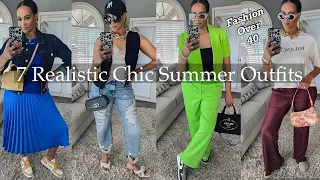 7 REALISTIC CHIC SUMMER OUTFITS | Fashion Over 40 | Zara, H&M, Shein, Amazon | by Crystal Momon