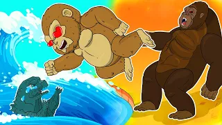 Baby Kong Rescue Baby Godzilla at water park – Animation Chibi Style