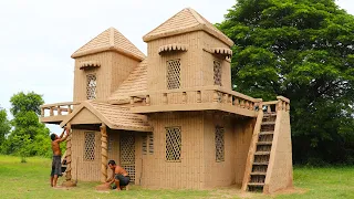 [Full Video] Build The Most Creative 2-Story Mud Victorian House By Ancient Skills