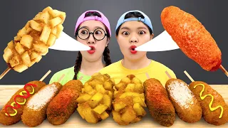 Hot Dog Mukbang Mozzarella Corn Dogs 핫도그 먹방 TIMI 티미