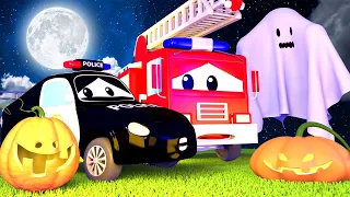 Police car for kids -  The Ghost scaring the babies in Car City Special HALLOWEEN - Car City !