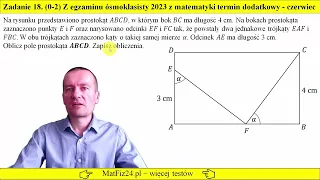 Zadanie 18 Egzamin ósmoklasisty z matematyki 2023 czerwiec-termin dodatkowy | MatFiz24.pl