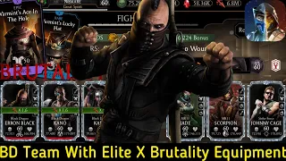 Black Dragon Team With Fully Maxed Brutality Equipments | Survivor Mode elder Tower | MK Mobile