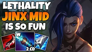 No one in High Elo expects the Full Lethality Jinx Mid strat (W Zaps on 2s CD for 1000) | 13.5