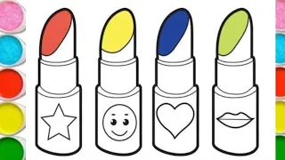 How to draw cute and easy Lipsticks 💄 |Drawing, colouring and painting for kids and toddlers