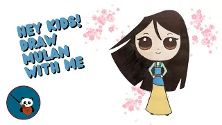 Hey Kids, Draw Mulan, Disney Princess and Warrior, With Me | Easy Step-by-Step Tutorial for Kids