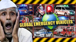 Villagers React To BEST OF Emergency Vehicles Around The World ! Tribal People React To Emergency