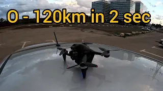 0 to 120km acceleration in 2 seconds DJI FPV Faster than Tesla Plaid