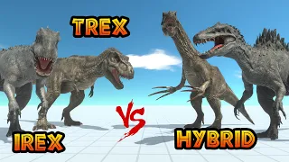 HYBRID TEAM vs TREX, INDOMINUS REX - Animal Revolt Battle Simulator