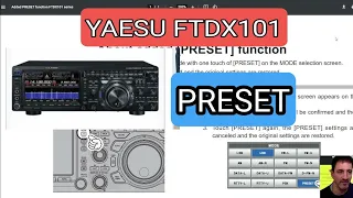 YAESU FTDX101 - PRESET INSTRUCTION MANUAL