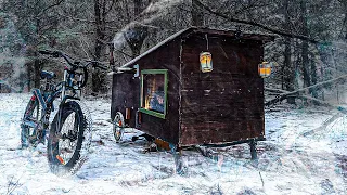 BIKE CAMPER IN EXTREME COLD with my Dog! (-10°F)