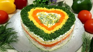 FABULOUSLY BEAUTIFUL "MIMOSA" SALAD! (Layered salad on the Festive table)