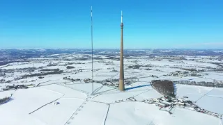 Emley Moor Mast in the SNOW!   4K