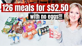 HOW TO EAT FOR $1.25 a day | NO EGGS EXTREME BUDGET CHALLENGE GROCERY HAUL 2023