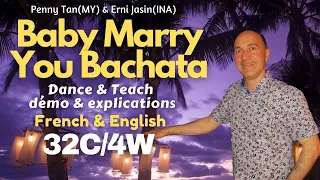 Baby Marry You Bachata Line Dance (Dance & Teach / démo & explications / French & English)