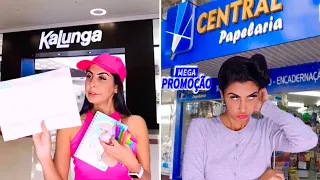 RICO VS POBRE RENOVANDO MATERIAL ESCOLAR Bruna vs jaciara #ricovspobre