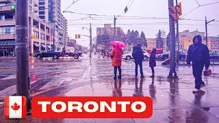 🔴 [4k] 🇨🇦 Toronto rain walk: Bathurst to ST. CLAIR WEST, rainy winter, ASMR, Canada - Feb 22, 2022