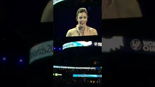 Ashley Wagner winning silver medal at Worlds Figure Skating Championship 2016