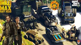 GTA 5 - Stealing 'MAD MAX FURY ROAD' Movie Vehicles with Franklin as MAX! (Real Life Cars #22)