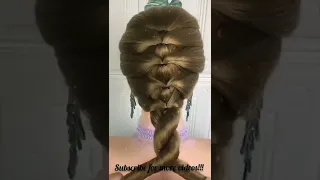 Quick & Easy BRAIDED BUNS Step by Step Tutorial! ★2 minute hairstyle ★ #shorts valentine's Hairstyle