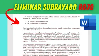 Como Quitar el SUBRAYADO ROJO en WORD ( Fácil y Rápido )