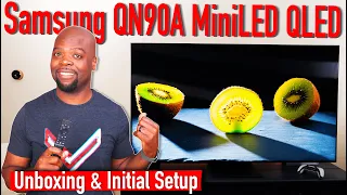 The Flagship 4K MiniLED QLED TV | 2021 Samsung QN90A NEO QLED TV Unboxing & Initial Setup + Demo