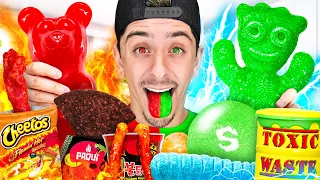 Eating GIANT Spicy Vs Sour Food - EXTREME Challenge